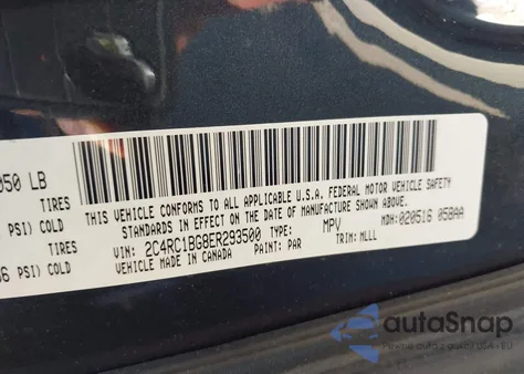 2014 Chrysler Town & Country Touring from USA, damaged, VIN 2C4RC1BG8ER293500